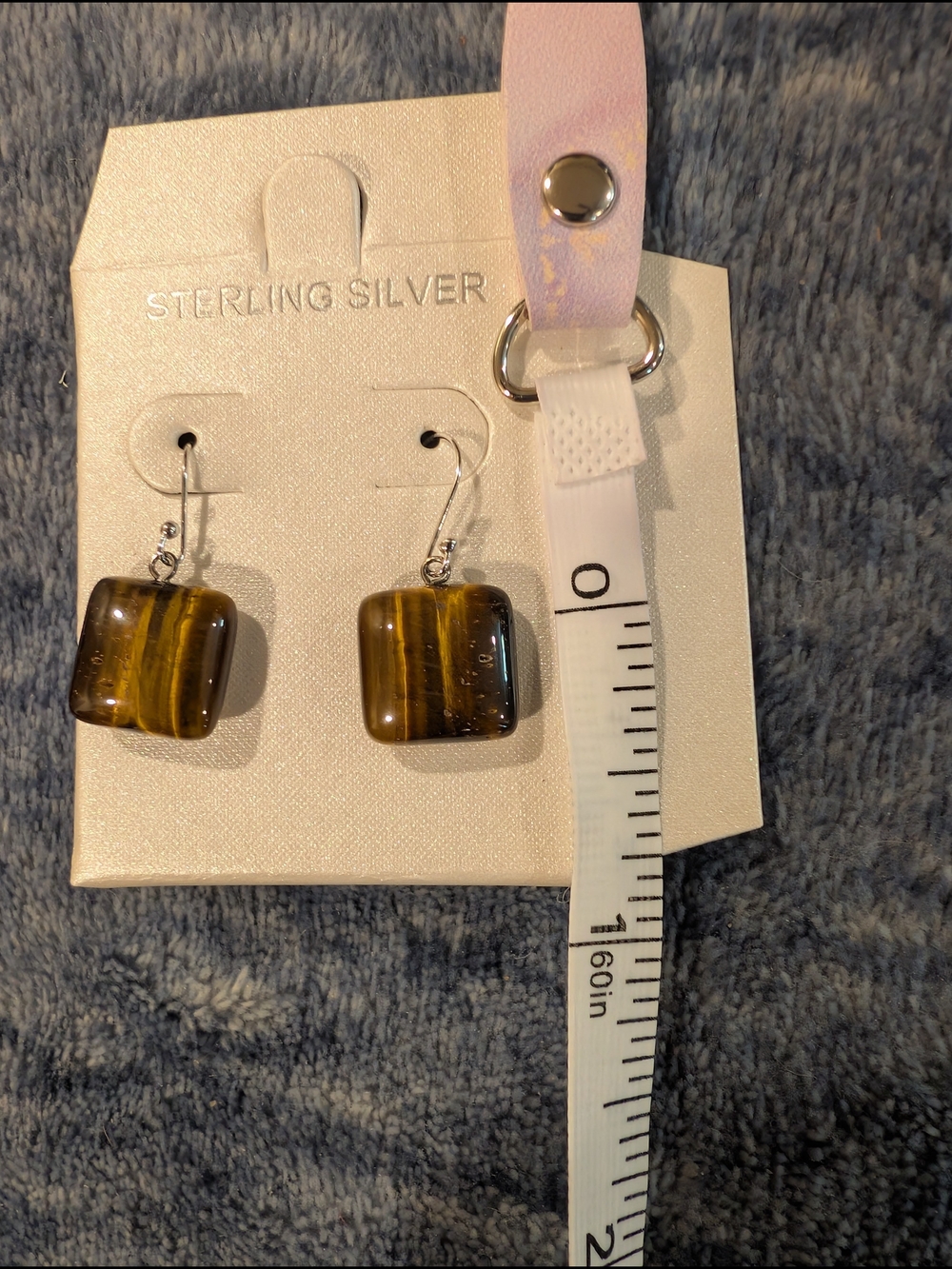 Sterling Silver Tiger's Eye Pendant Necklace and Earrings Set NWOT - Picture 5 of 8